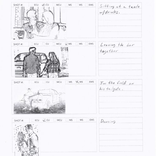 Twenty Hands High music video storyboard page